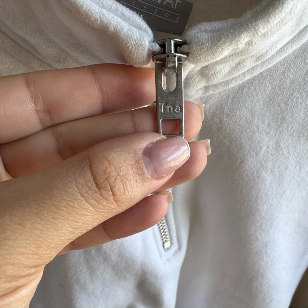 TnA White Half-Zip Sweatshirt | Small - Picture 3 of 6